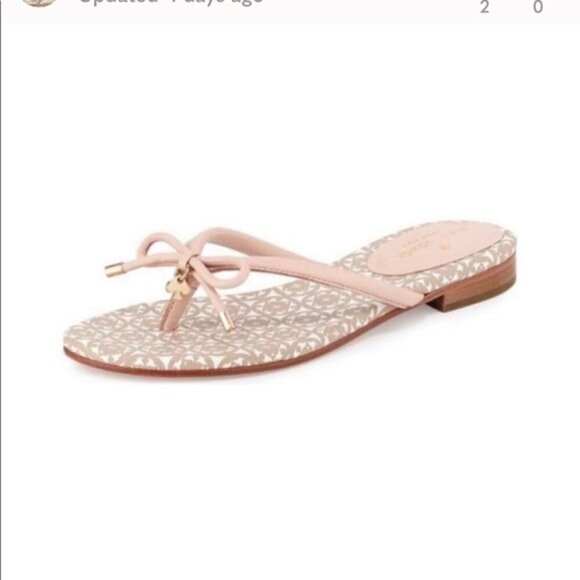 Kate Spade Preppy Mystic Bow Coquette Flip Flops Size 9.5 - Picture 1 of 8
